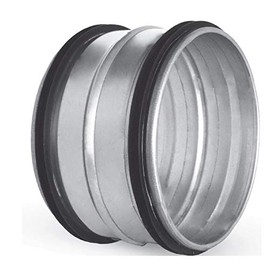 MKK Connector, spiral duct pipe, double lip seal, nipple connector, galvanised, diameter 125 mm