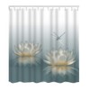 Moslion Floral Shower Curtain Set Dragonfly On Botany Water Lily