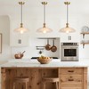 Island Pendant Lights for Kitchen, Clear Glass Pendant Light Fixtures,