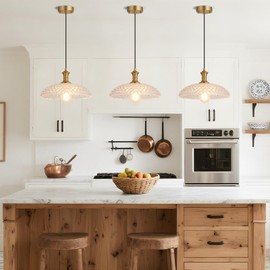 Island Pendant Lights for Kitchen, Clear Glass Pendant Light Fixtures, Modern Farmhouse Hanging Pendant Lights for Kitchen Island Sink Dining Room Bedroom Cafe bar, E26 Base (Transparent, 1 Pack)