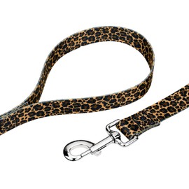 Country Brook Petz - Leopard Print Dog Leash - Animal Prints Collection with 9 Wild Designs (6 Foot, 1 Inch Wide)