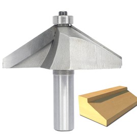 Akylin 60 Degree Chamfer Router Bit,1/2" Shank,1-3/16" Cutting Depth,11/16" Cutting Length Horse Nose Bevel Bits,Eased Edge Cutter with Ball Bearing for Wood Profiling,Edge Forming