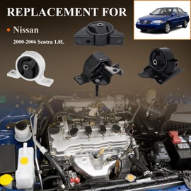 Engine Motor Mount & Trans Mount Replacement for Nissan 2000 2001 2002 2003 2004 2005 2006 Sentra 1.8L, Engine Mount Set of 4 Replaces OE# A7314 MK7314 A4305 MK4305 A7315 MK7315 A4301 MK4301