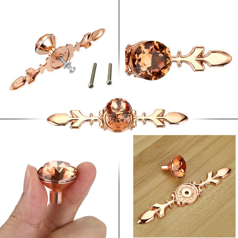 Sumnacon 5 Pcs 6.7 Inch Crystal Drawer Dresser Knobs -