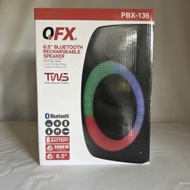 QFX PBX-136 Portable Bluetooth Speaker with LED Party Lights - Built-in 6.5”