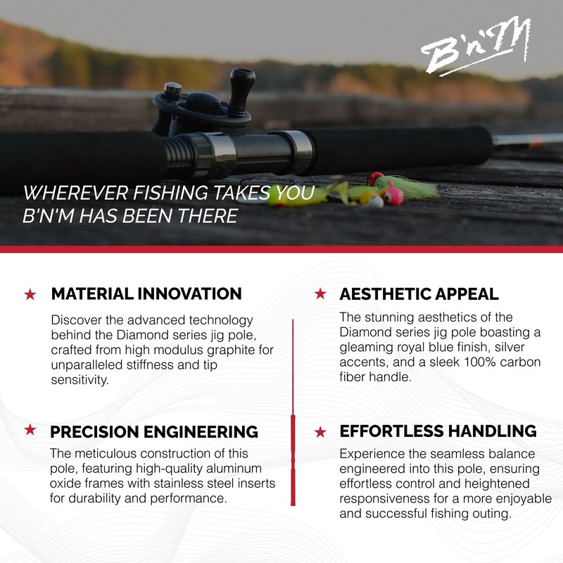 B&M DIA102 10 ft. Diamond Jig Fishing Pole - 2