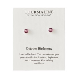 Philip Jones October (Tourmaline) Birthstone Earrings Created with Zircondia® Crystals