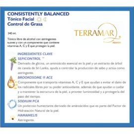 Terramar Consistently Balanced Tónico Facial Control Grasa Mixta Día/noche