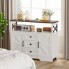 YGEOMER Buffet Cabinet Sideboard Farmhouse Coffee Bar with 3 Drawers