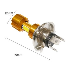 Riloer 2pcs 18W H4 Motorcycle LED COB Headlights Bulbs High Low Beam Indicators, Universal High Bright Driving Front Head Lamps Bulbs, 6500K White Lighting