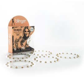 blinger® Limited Edition Taylorgate Refill Pack - Youth | 75 Precision-Cut Glass Crystals (5 Discs) | Hair Safe Adhesive - Bling In, Brush Out | blinger® Styling Tool Not Included | Gold 5 MM