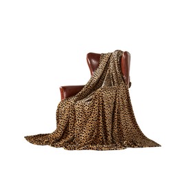 DREAMLANDING Fleece Throws For Sofa Bed Chair Soft Colorful Oversized, Decorative Ultra-Plush Throw Blanket (130x150cm, Cheetah)