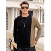 Hardaddy Men's Casual Contrast Color T-Shirts Long Sleeve Crew Neck