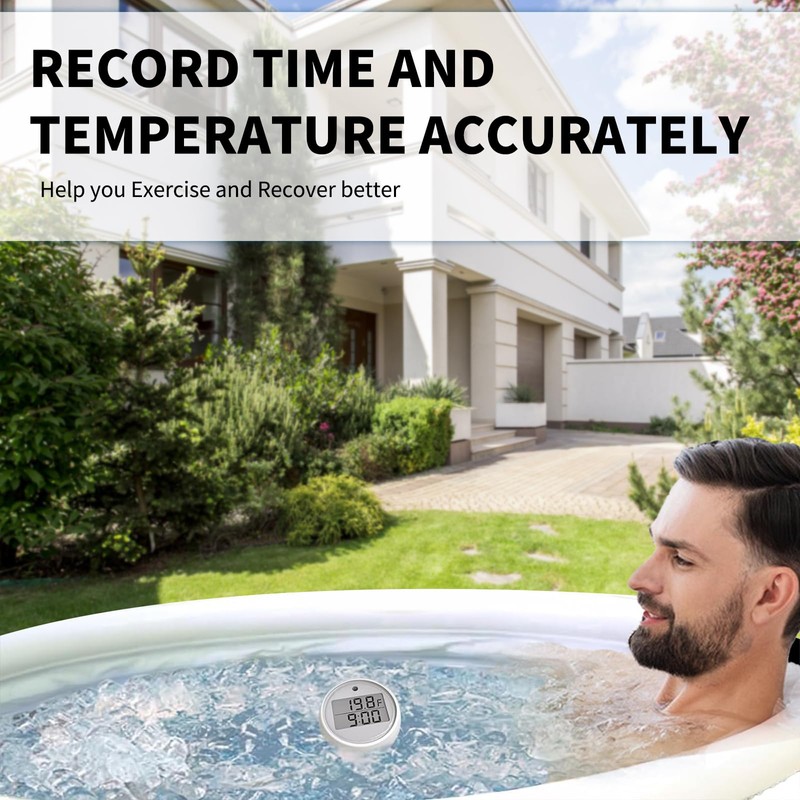Ice Bath Thermometer Timer Digital,Water Thermometer Timer for Ice Bath,Floating