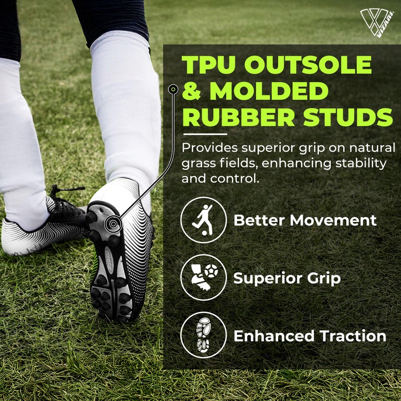 Vizari USA Stealth Boys Girls Soccer Cleats | Youth Firm