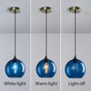 LBSQJ Blue Glass Pendant Lights Kitchen Island Lighting Globe Pendant