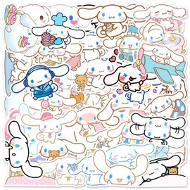 50 Pieces Cinnamoroll Cartoon Vinyl Stickers for Water Bottles Laptop Computer Skateboard Cute Sticker Gift for Kids Teens Waterproof