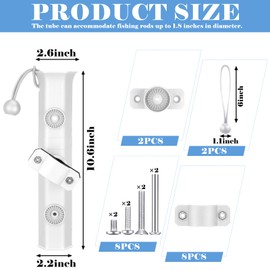 Seenelling 2 PCS Pole Mount Fishing Rod Holders for Bike Rack Rotatable Fishing Chair Pole Holders with Mount Clamp for Boat Bicycle Motorcycle Kayak Cart(White)