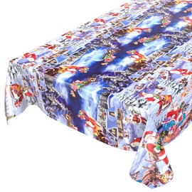 ANRO Oilcloth Tablecloth Oilcloth Tablecloth Christmas Red Christmas 120 x 140 cm