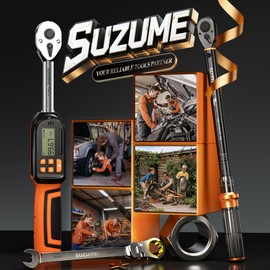 SUZUME Stubby Wrench Set 8PCS Metric (8-17mm) 180° Flexible Head 10K Gear Cycles Tested 90-Tooth CR-V Steel for Tight Engine Bays & with Motorcycle Repair with Rolling Pouch​