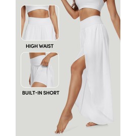 IUGA Flowy Pants for Women Wide Leg High Waisted Palazzo Boho Beach Harem Pants for Casual Dance Summer White