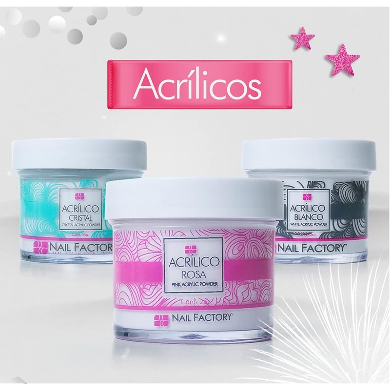 NAIL FACTORY - ACRILICO EN POLVO Para Construcción Extensión de