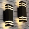 LANFU LED Wall Sconce Waterproof Porch Light 12W, Black Modern