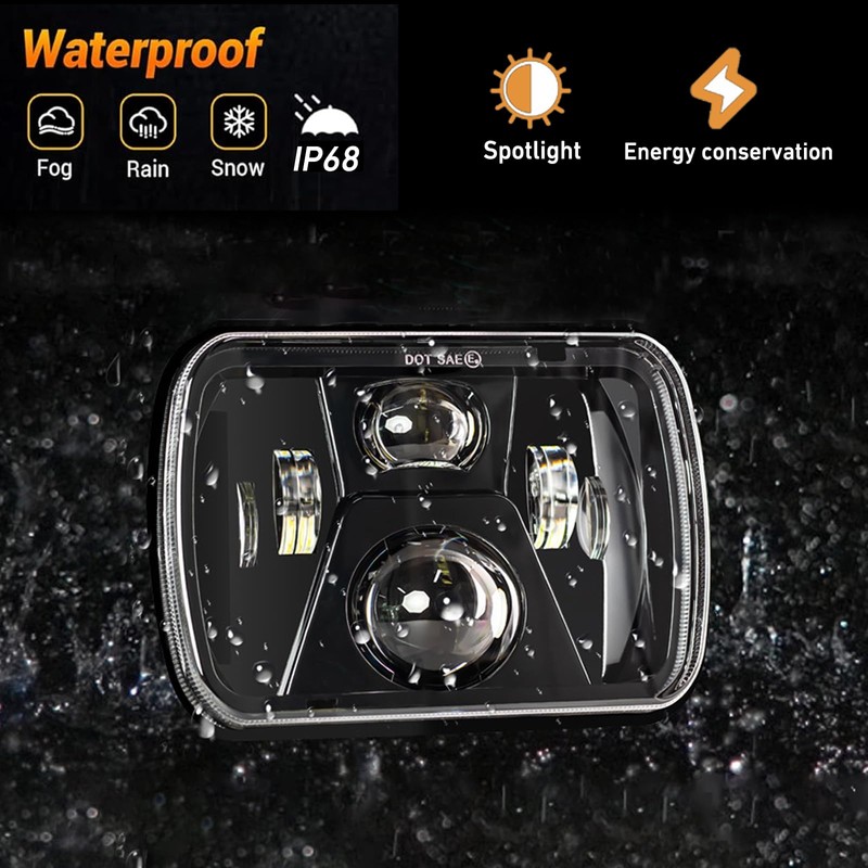 5x7 H6054 7x6 Led Headlights 600% Bright Hi/Low Sealed Beam