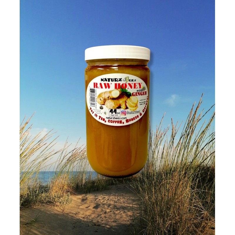 NATURZ BEEZ GINGER RAW HONEY 44oz 100% PURE RAW UNFILTERED