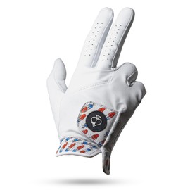 Pins & Aces - Rocket Pop Golf Glove Design - Premium AAA Cabretta Leather, Long-Lasting Durable Tour Glove for Men or Women - Premium Leather Golf Glove Left & Right Hand (Small, Right)
