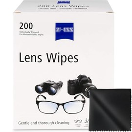 Lens Wipes and Cleaning Cloth Pack - Gift for Photographers - Pre-Moistened Individually Wrapped Alcohol-Free Wipes for Coated Glass on Glasses, Binoculars, Sunglasses, Camera Lenses, Scopes -200Count