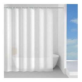 Gedy Tenda Doccia in Peva Texture Basic Bianco, Materiale Ecologico Inodore Impermeabile, Dimensioni L 180 x H 200 cm 12 Anelli Inclusi, Tenda Vasca da Bagno che Non Aderisce al Corpo, Lavabile a Mano