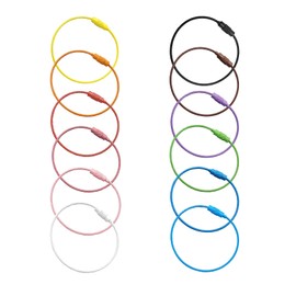 Gredak Wire Keychain Cable Stainless Steel, 12 Pcs 1.5mm 6 Inch 12 Colors Cable Key Ring, Keychain Lock Durable for Keys, Heavy Duty Luggage Tags & Travel Accessories