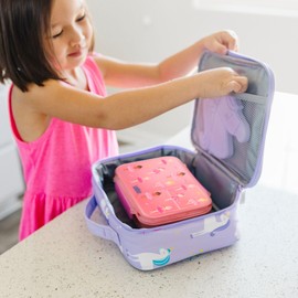 Wildkin Reusable Food Container for Boys and Girls- BPA-Free, Leak Resistant, Kid-Friendly with Removable Insert and Easy Open/Close Clasps, Airtight and Dishwasher Safe (Ballerina)