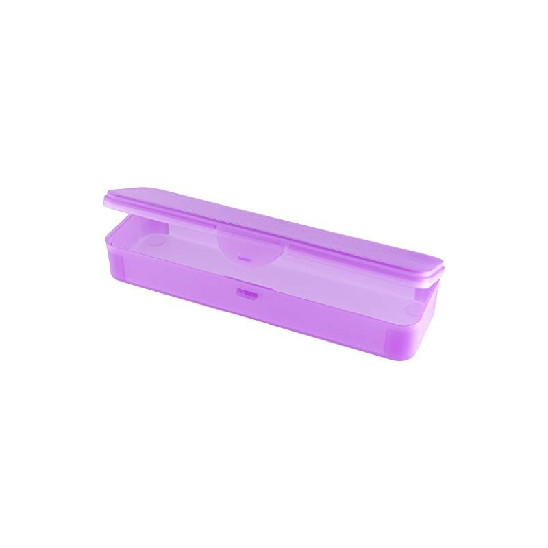 Hygiene Box File Box Work Material Box Purple Transparent (L)