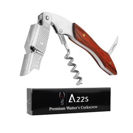 Professional Wine Opener and Foil Cutter Set with Wooden Handle, Stainless Steel Blades for Wine Lovers (Pakka Wood)