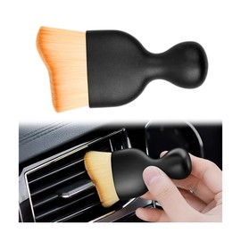BELOMI Car Detailing Brush, Auto Interior Dusting Brush, Car Soft Bristle Cleaning Tool, Universal Car Interior Crevice Brush for Dashboard, Air Conditioner Vents, Leather, Computer (Brown)