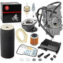 Carburetor Carb & Air Filter foam & Intake Manifold Boot Kit For Yamaha Warrior 350 YFM350X Carb 1987-2004