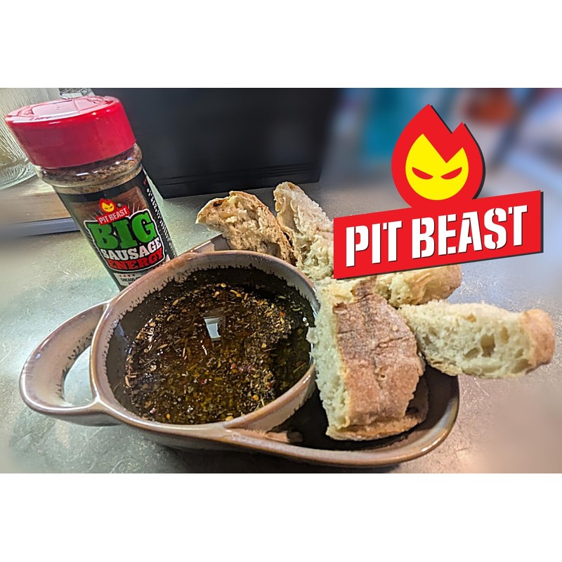 Pit Beast Big Sausage Energy Italian Seasoning and Manny's Olive