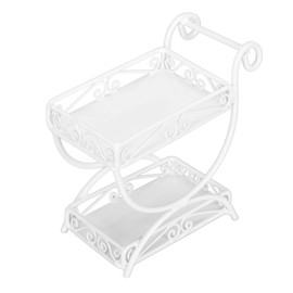 1: 12 Miniature Garden Cart Exquisite Details Metal Dollhouse Flower Cart Ornaments Accessory White
