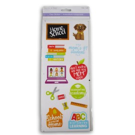 Homeschool Stickers - Laptop, Apples, ABC Distance Learning- Scrapbook Classroom Cardmaking - 13 Pieces