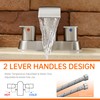 Waterfall Bathroom Sink Faucet 4 Inch Brushed Nickel Faucet Bathroom