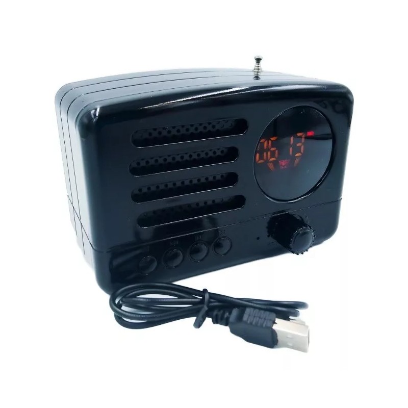 Maíz 3pzs Bocina Radio Bluetooth Vintage Recargable Usb Portatil