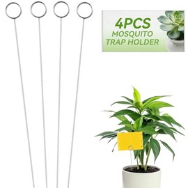 4 Pcs 12 Inch Long Wire Holder for Sticky Traps Metal Stake Holder for Yellow Sticky Traps to Stick Plant, Greenhouse and Garden Use Easy Installation (Silver)