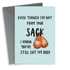 Rude Fathers Day Card - Step Dad - Ballsack -