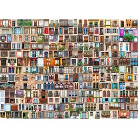 Beautiful Windows Jigsaw Puzzles for Adults 1000 Piece Flowers Windows Jigsaws 1000 Pieces for Adults