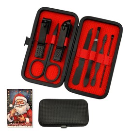 Manicure Set, Manicure and Pedicure Kit, Nail Clipper Set, Nail Care Black Kit, Nail Kit for Beginners with Everything, Nail Clipper 7pcs, Grooming Kit Stainless Steel,Gifts for Friends,Men,Women