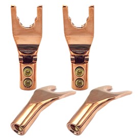 TIGRE BLANC Y Lug Terminal Speaker Plug Y Type Plug Solderless Pure Copper Copper Conductive Copper Plated 4pcs