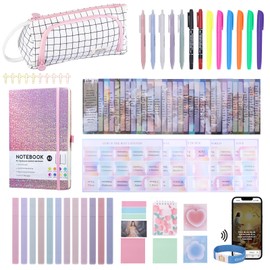 Bible Study Supplies with Daily Bible Verse Bracelets,Bible Journaling Kit for Women with Tabs Notebook and Pen Case Bible Bookmarks highlighters.Bible Tools for Students Beginner, Christian Gifts