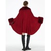 BEAUTELICATE Women Faux Fur Poncho Coat Oversize Cloak Open Front